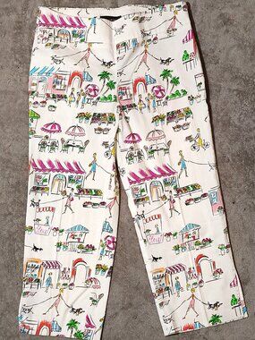 Vintage Y2K Capri Pant Randi M Women's Size 8 Petite Parisian Cafe European Art